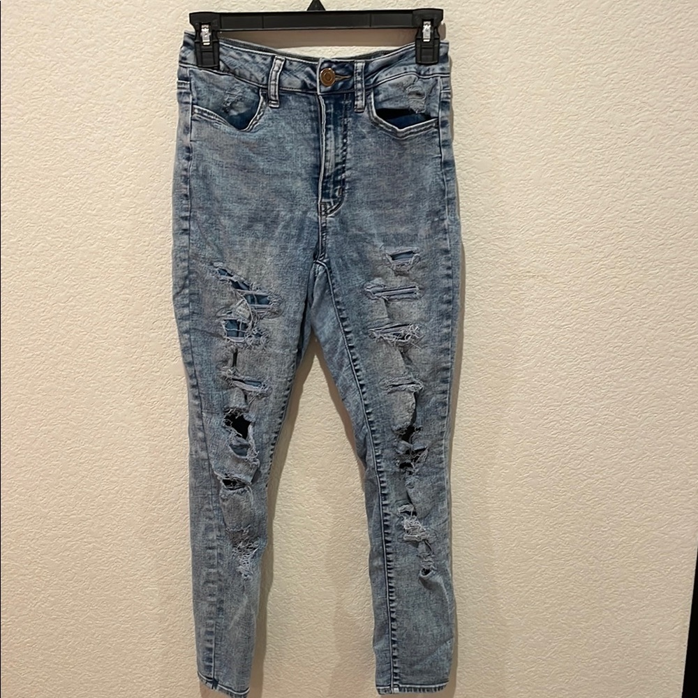 Light Blue Ripped Jeans for Teens